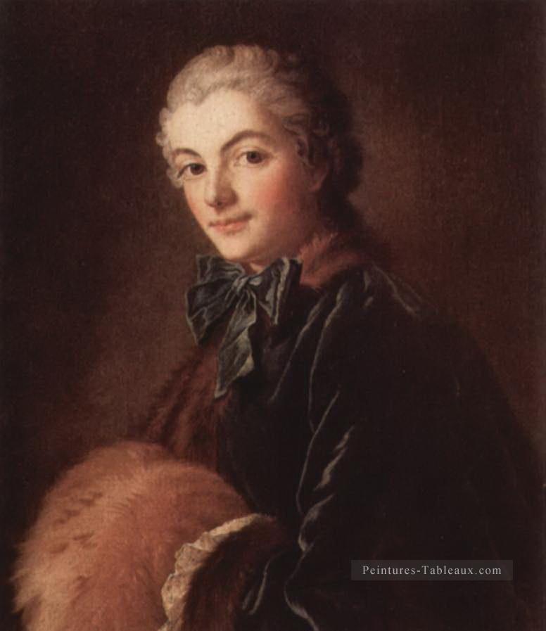 Portrait d’une dame avec Muff François Boucher Peintures à l'huile